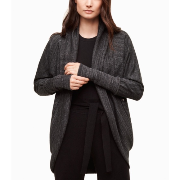 Aritzia Wilfred - Diderot Open Front Dark Grey Cocoon Cardigan Sweater - Large - Picture 1 of 11